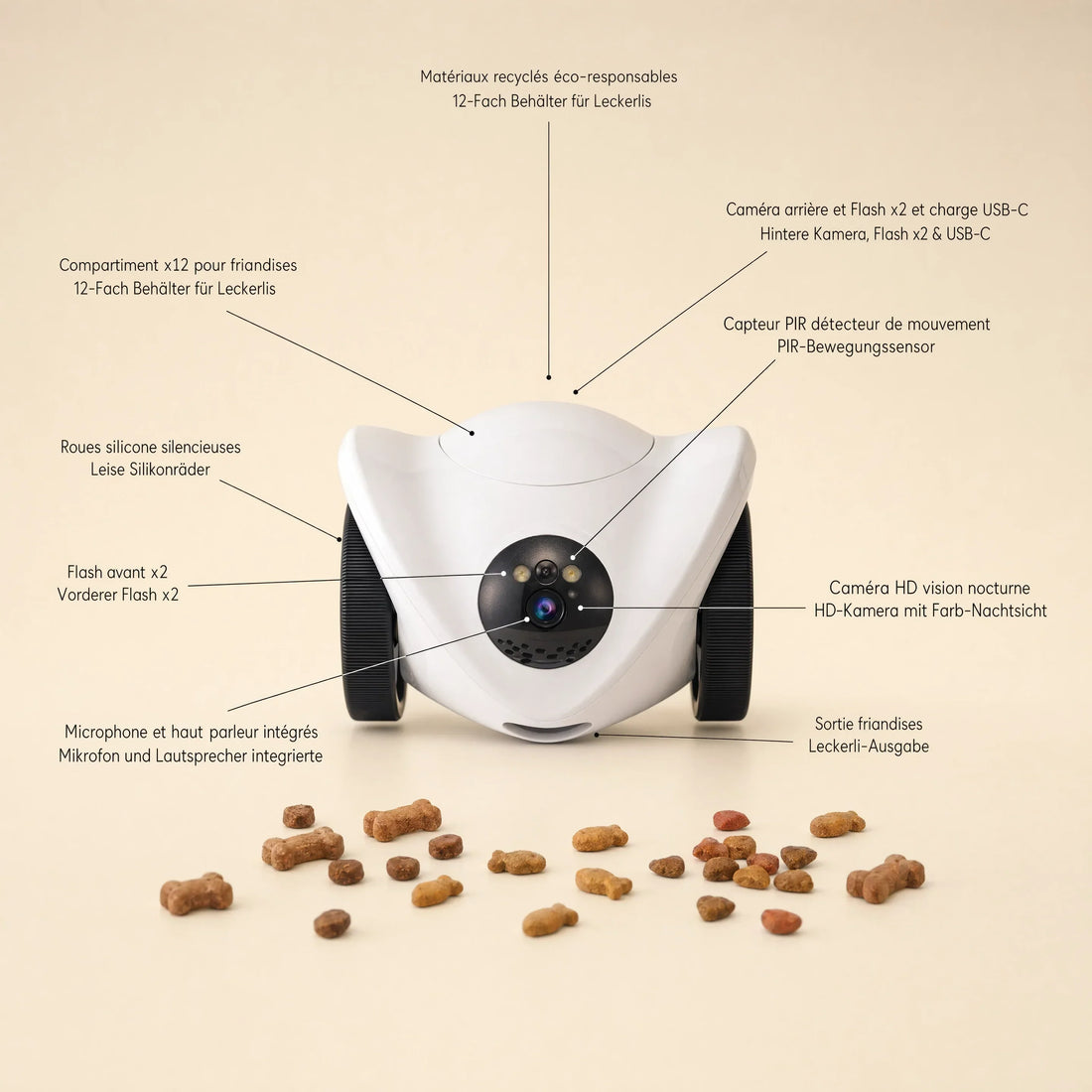 Katze, aus der Ferne mit der PawCam Feeder beobachtet, Roboterkamera von PetOrigine